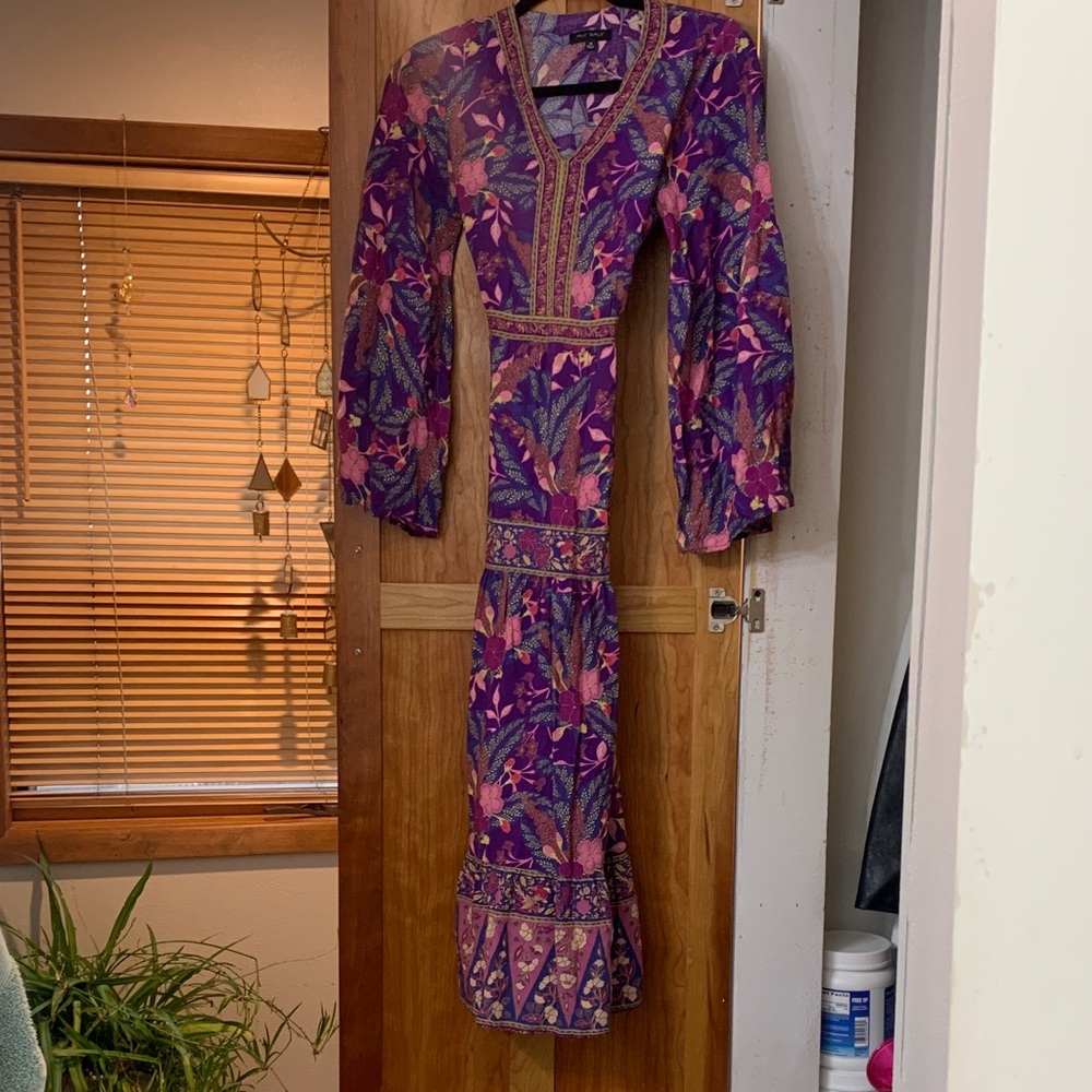 Elegant Purple and Pink Floral Dress